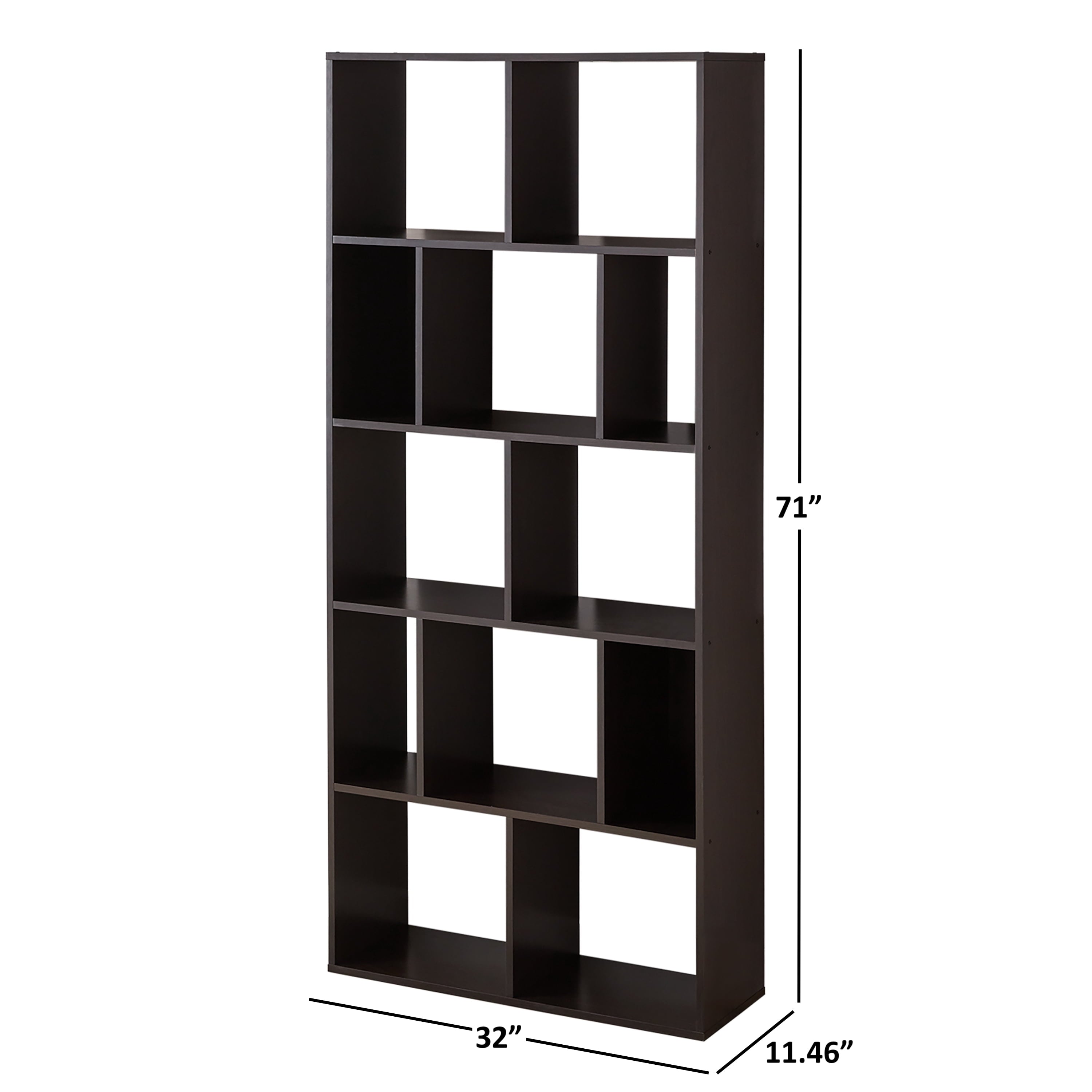 Mainstays 12-Cube Shelf Bookcase, Espresso